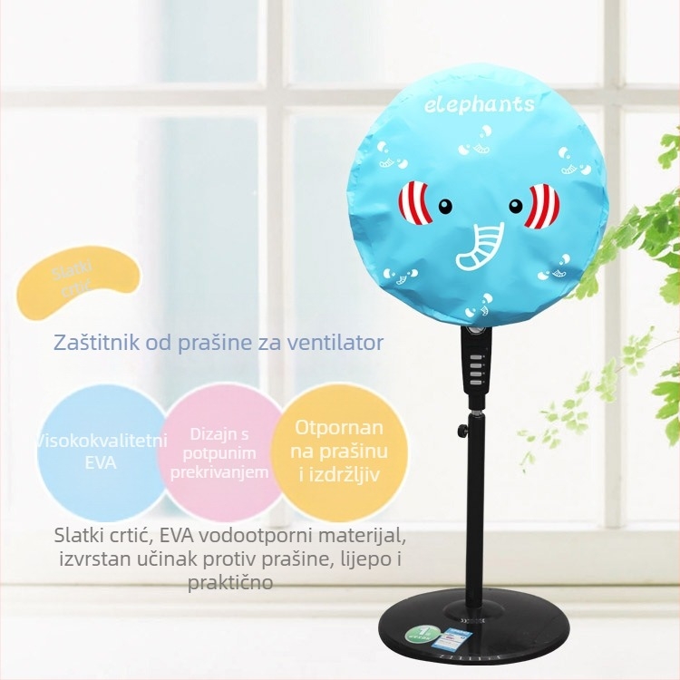 Slatka crtana navlaka za ventilator, električni ventilator, zaštitna navlaka otporna na prašinu, sveobuhvatna okrugla zaštitna navlaka od 50 cm, za pohranu, generaciju kose