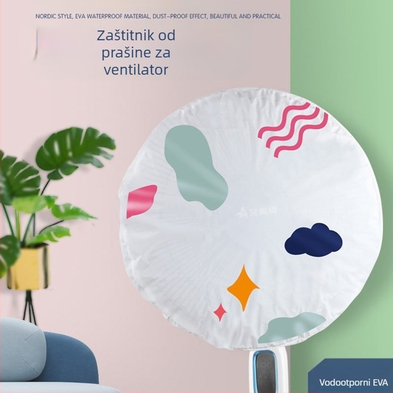 Slatka crtana navlaka za ventilator, električni ventilator, zaštitna navlaka otporna na prašinu, sveobuhvatna okrugla zaštitna navlaka od 50 cm, za pohranu, generaciju kose