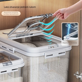 Jiabanshou posuda za rižu za kućnu upotrebu, zatvorena posuda za rižu otporna na insekte i vlagu, posebna kutija za pohranu, ugrađena posuda za brašno i rezance