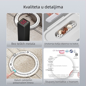 Jiabanshou posuda za rižu za kućnu upotrebu, zatvorena posuda za rižu otporna na insekte i vlagu, posebna kutija za pohranu, ugrađena posuda za brašno i rezance