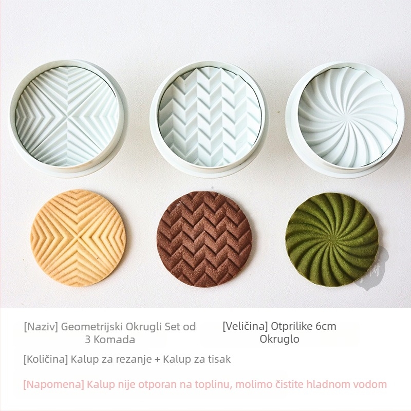 Nordijski retro geometrijski kalup za kekse, nostalgični valoviti kalup za mlijeko, veliki kolač, trodimenzionalni kalup za brtvljenje torte, alat za ručni pritisak