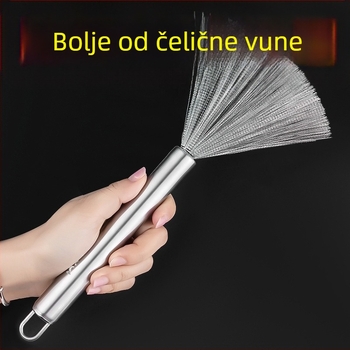 Četka za lonac od nehrđajućeg čelika s dugom ručkom, četka za lonac, produžena četka za pranje lonca, četka za dekontaminaciju i čišćenje