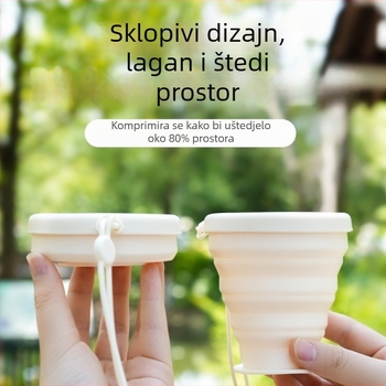 Prijenosna sklopiva čaša za vodu, prijenosna kompresijska čaša za ispiranje usta, silikonska putna, vanjska, kamperska, sklopiva čaša za zube prehrambene kvalitete