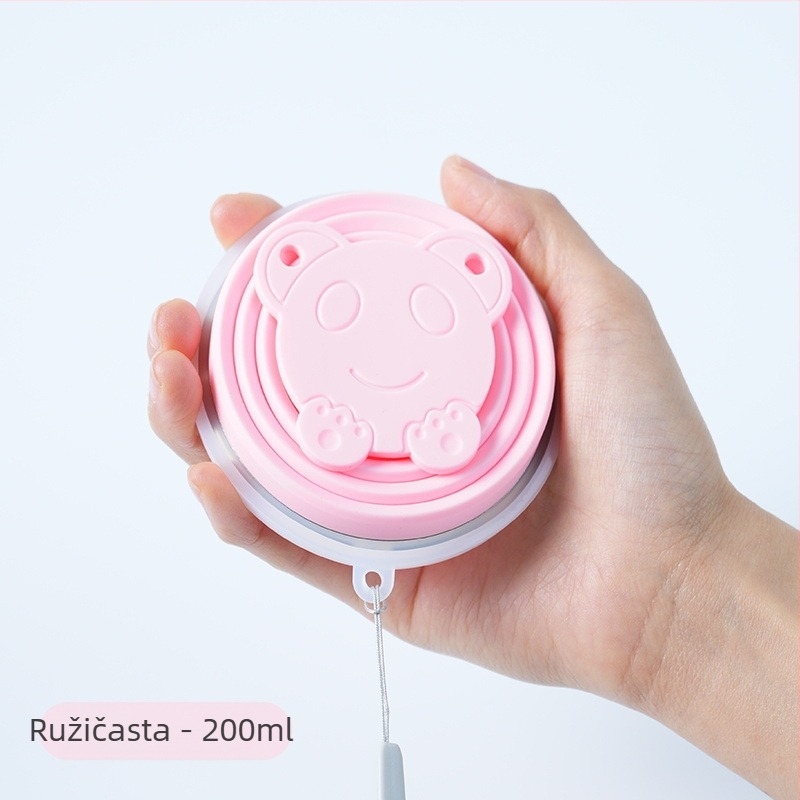 Prijenosna sklopiva čaša za vodu, prijenosna kompresijska čaša za ispiranje usta, silikonska putna, vanjska, kamperska, sklopiva čaša za zube prehrambene kvalitete