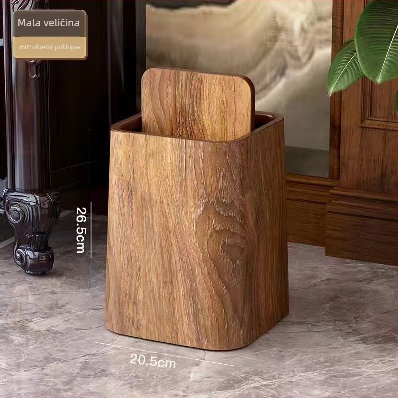 Vintage kanta za smeće s imitacijom drva, kućanski stolić za kavu, čajna soba, dnevni boravak, kuhinja, kupaonica, kanta za papir velikog kapaciteta, plastična kanta