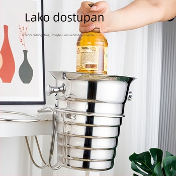 Novi zadebljani stolni stalak od nehrđajućeg čelika za pohranu, KTV, nosač za kantu za led, kanta za šampanjac, kanta za crveno vino