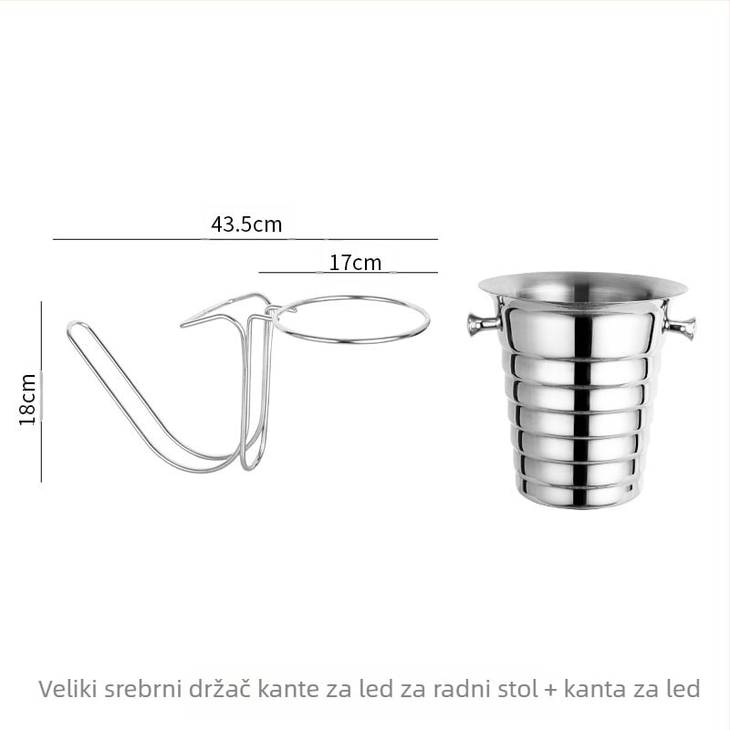Novi zadebljani stolni stalak od nehrđajućeg čelika za pohranu, KTV, nosač za kantu za led, kanta za šampanjac, kanta za crveno vino