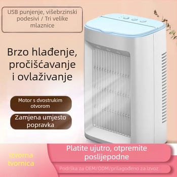 Zračni hladnjak kućanstva s dvostrukim ventilatorom, atomizacijom, ovlaživanjem, dvostrukom namjenom, hladni ventilator za stolno računalo, studentski dom, hlađenje, mali hladni ventilator