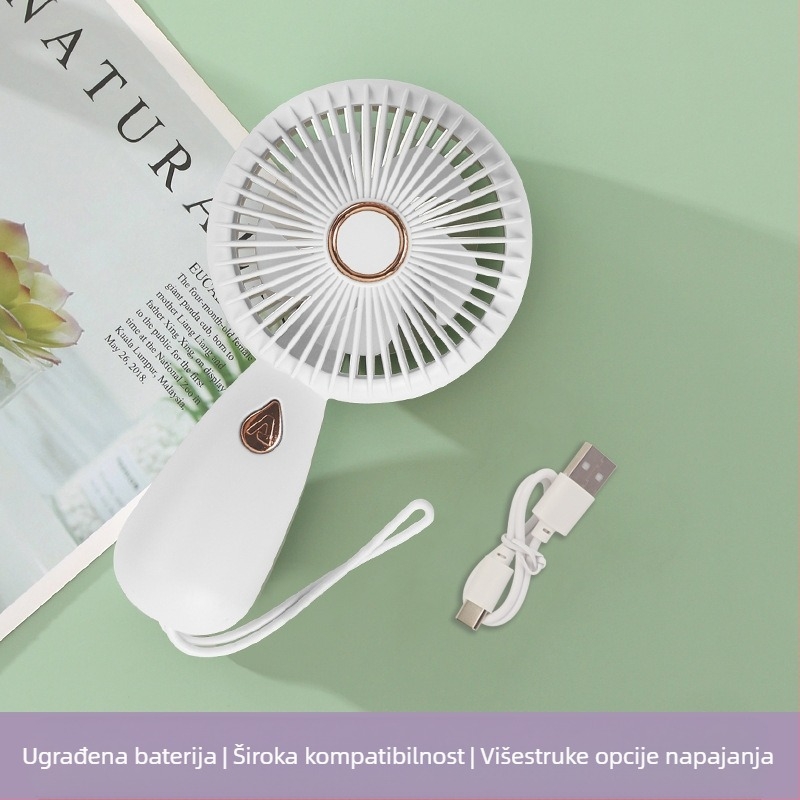 2025 Novi ručni mini ventilator s USB punjenjem, prijenosni mali električni ventilator s tri brzine, poklon, izvoz prekogranični logotip