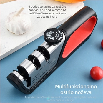 Prekogranični kućni vrhunski oštrač za noževe, podesivi volframov čelik, tri u jednom, višenamjenski alat za oštrenje škara, artefaktni alat