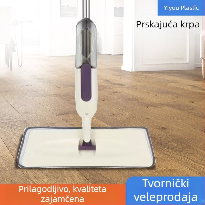 Mop s raspršivačem koji se ne savija, rotirajući ravni mop, lijeni mop bez savijanja, dezinfekcijski sprej, blago vlažni sprej, horizontalni mop s raspršivačem