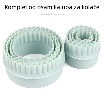 PP plastični kalup za kekse od osam dijelova, prsten za mousse od kore za jaja, torta od ananasa, kalup za rezani cvijet za pečenje kolačića
