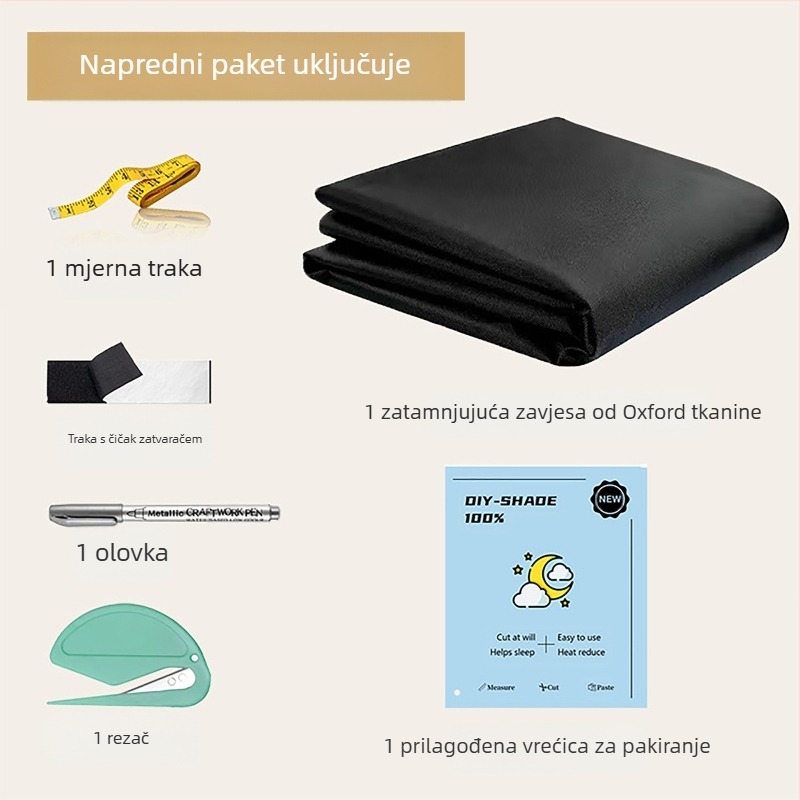 Prekogranična vanjska trgovina Amazon DIY Izrezivanje po mjeri Potpuno zamračujuća Oxfordska tkanina Magična traka Zavjesa Suncokret Magična traka Ugradnja