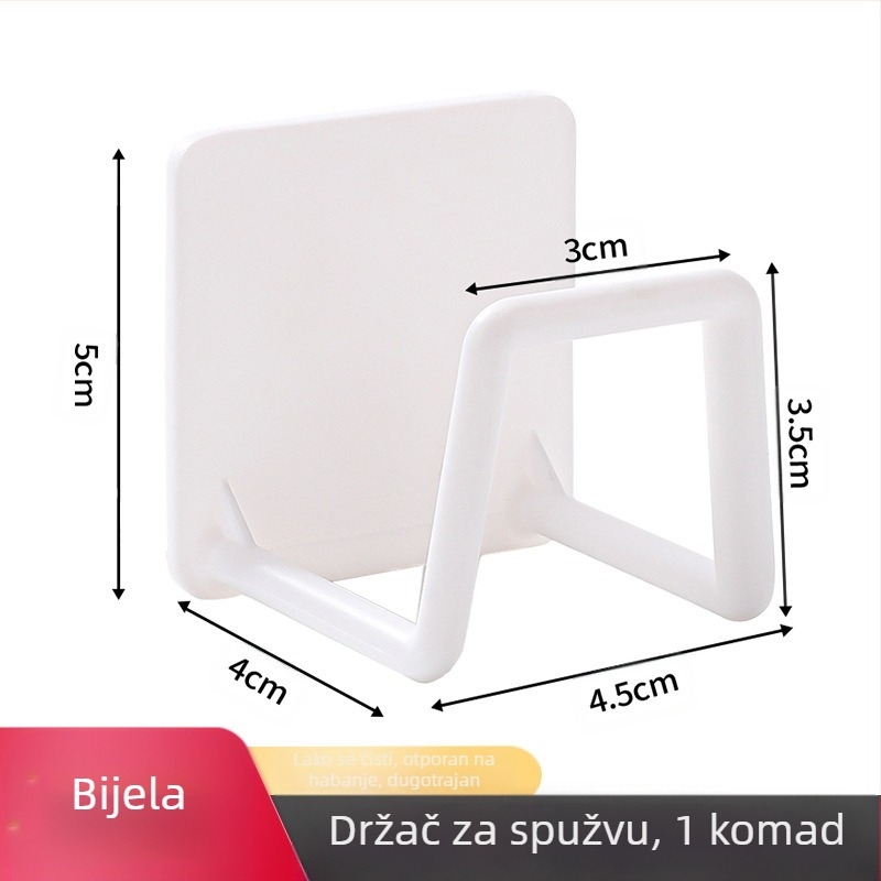 Stalak za sudoper bez bušenja, kuhinjski sudoper, čelična kuglasta krpa, poklopac od lonca, zidni stalak za odlaganje, stalak za odvod