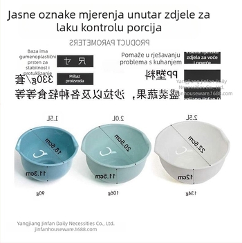 Proizvođač na zalihi trodijelna plastična zdjela za salatu, zdjela za miješanje, kućna višenamjenska posuda za voće i povrće, slatkiši, grickalice