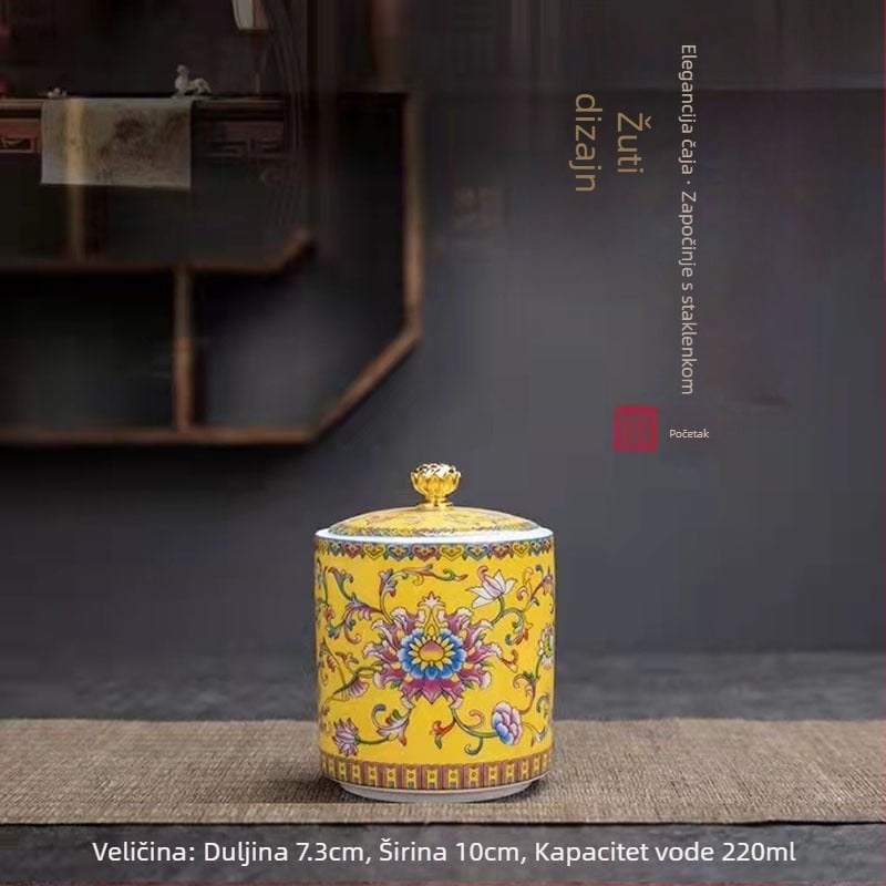 Izravna opskrba tvornice, limenke čaja u boji emajla, male keramičke zatvorene kućanske limenke, limenke za pohranu čaja u stilu palače, male poklon limenke čaja