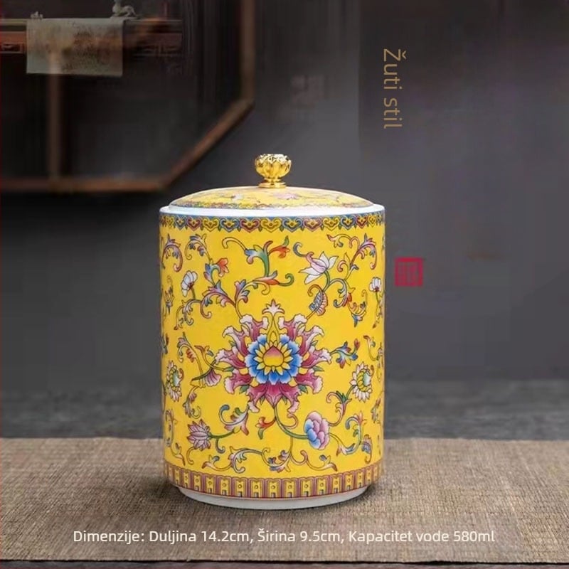 Izravna opskrba tvornice, limenke čaja u boji emajla, male keramičke zatvorene kućanske limenke, limenke za pohranu čaja u stilu palače, male poklon limenke čaja