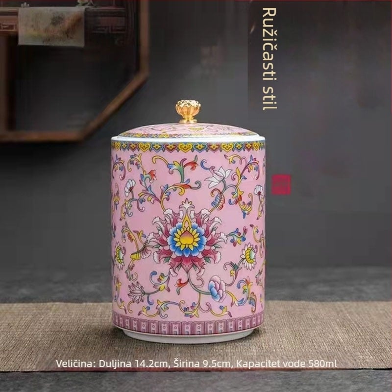 Izravna opskrba tvornice, limenke čaja u boji emajla, male keramičke zatvorene kućanske limenke, limenke za pohranu čaja u stilu palače, male poklon limenke čaja