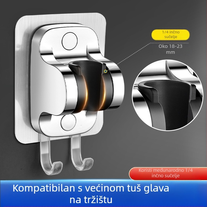 Nosač za tuš bez bušenja, pribor za viseću glavu za kišu, podesiva baza za tuš u kupaonici, sušenje cvijeća, fiksni artefakt