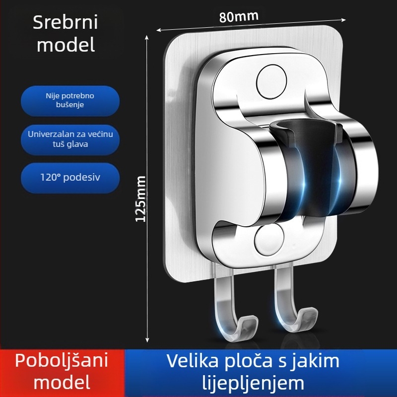 Nosač za tuš bez bušenja, pribor za viseću glavu za kišu, podesiva baza za tuš u kupaonici, sušenje cvijeća, fiksni artefakt