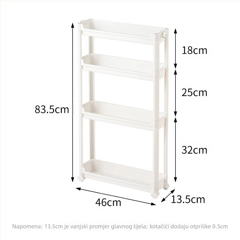 Stalak za pohranu u kuhinji, višeslojni stalak za pohranu raznih stvari, ormarić za pohranu, stalak za pohranu, kolica za dom