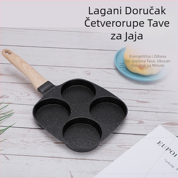 Kućanska tava za doručak, kalup za palačinke s jajima, tava za pržena jaja s četiri rupe, stroj za pržena jaja, tava s neprianjajućim slojem