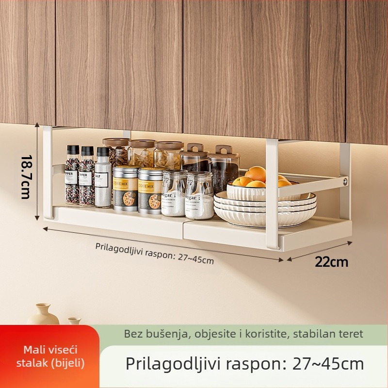 Uvlačivi kuhinjski stalak za pohranu začina, ormarić za artefakte, slojevit viseći ormarić za košare, viseći ormarić, viseća polica