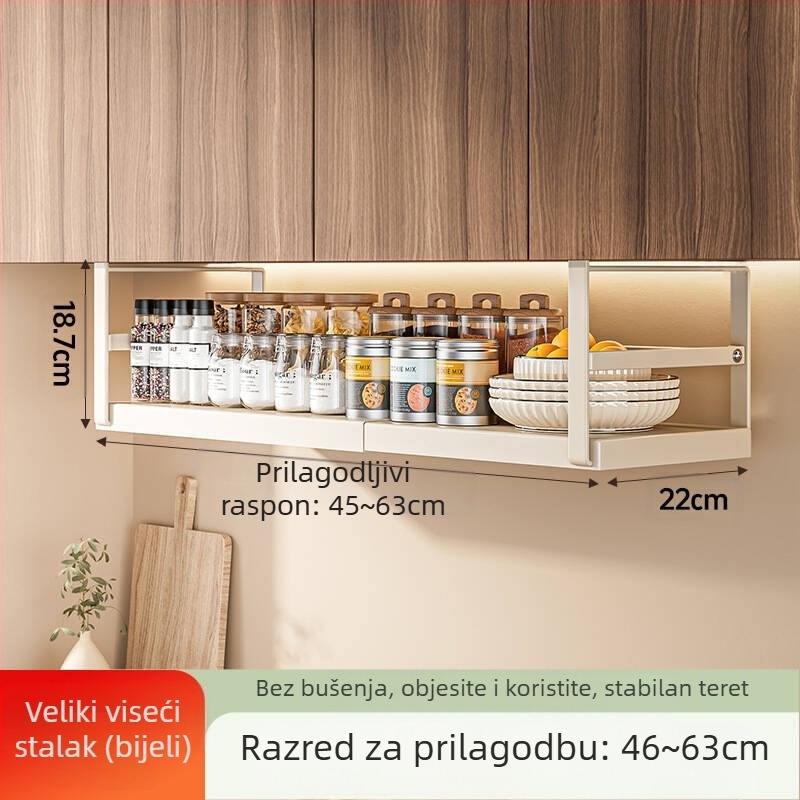 Uvlačivi kuhinjski stalak za pohranu začina, ormarić za artefakte, slojevit viseći ormarić za košare, viseći ormarić, viseća polica