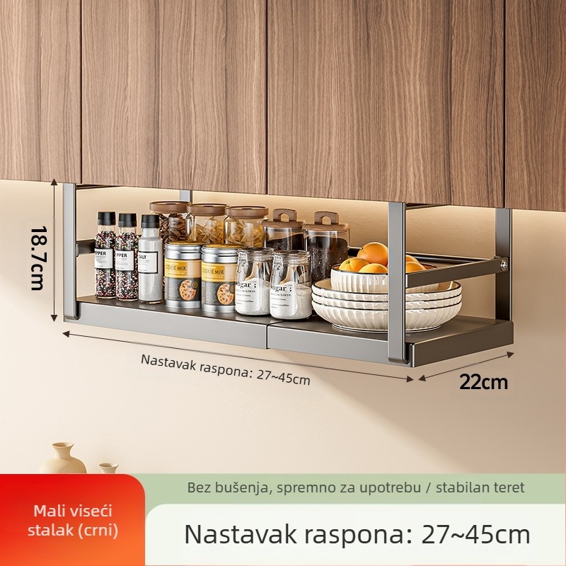 Uvlačivi kuhinjski stalak za pohranu začina, ormarić za artefakte, slojevit viseći ormarić za košare, viseći ormarić, viseća polica