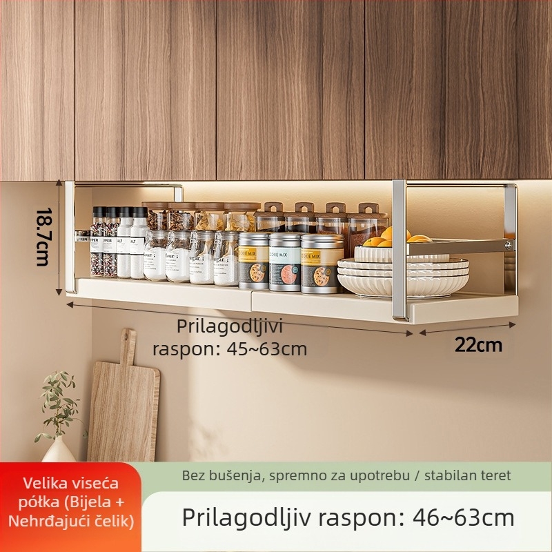 Uvlačivi kuhinjski stalak za pohranu začina, ormarić za artefakte, slojevit viseći ormarić za košare, viseći ormarić, viseća polica