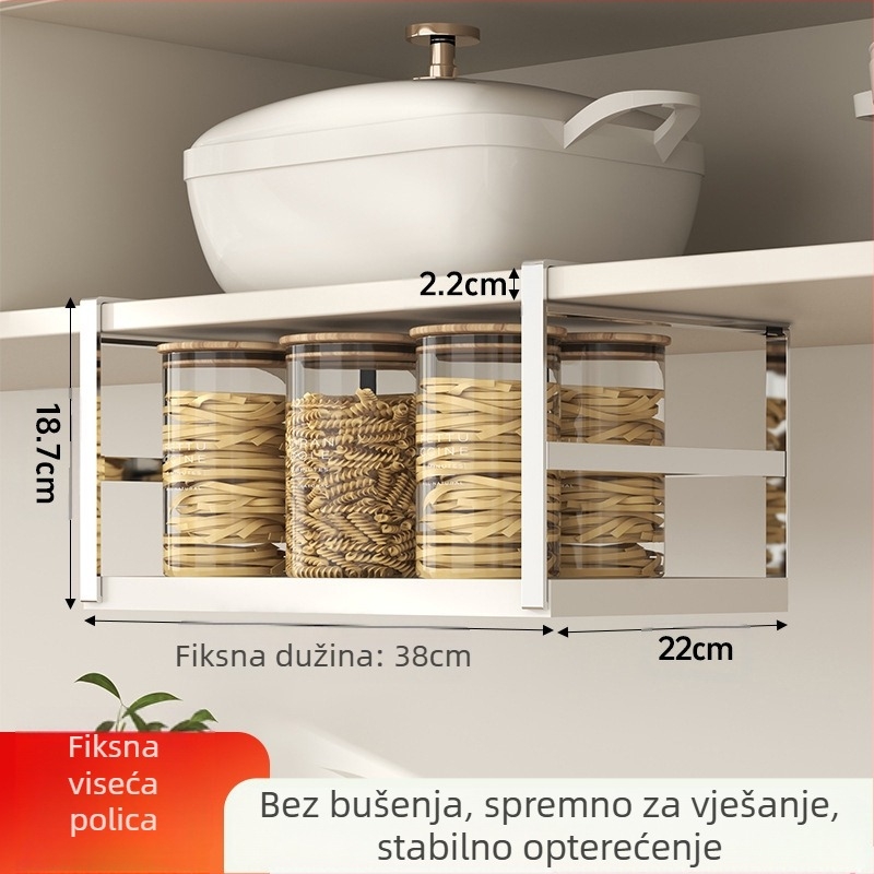 Uvlačivi kuhinjski stalak za pohranu začina, ormarić za artefakte, slojevit viseći ormarić za košare, viseći ormarić, viseća polica
