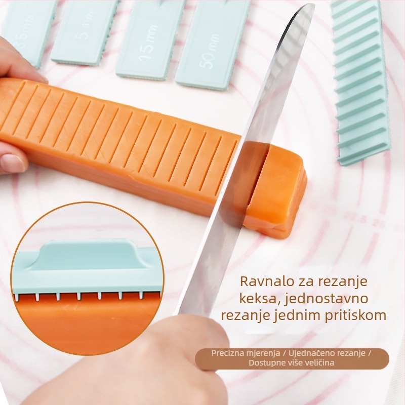 Ravnalo za mjerenje kolačića, rezač za kekse, kontroler za rolade torti, kućansko ravnalo za pečenje s debelim rezom, alat za debelo rezanje