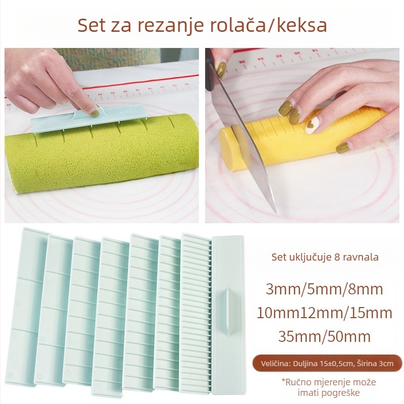 Ravnalo za mjerenje kolačića, rezač za kekse, kontroler za rolade torti, kućansko ravnalo za pečenje s debelim rezom, alat za debelo rezanje
