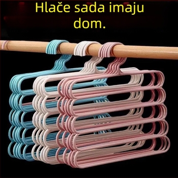Petoslojni stalak za hlače, ormar za pohranu artefakata, zadebljana neklizajuća vješalica za pohranu, kopča za hlače, kućanstvo, vješanje hlača za odrasle