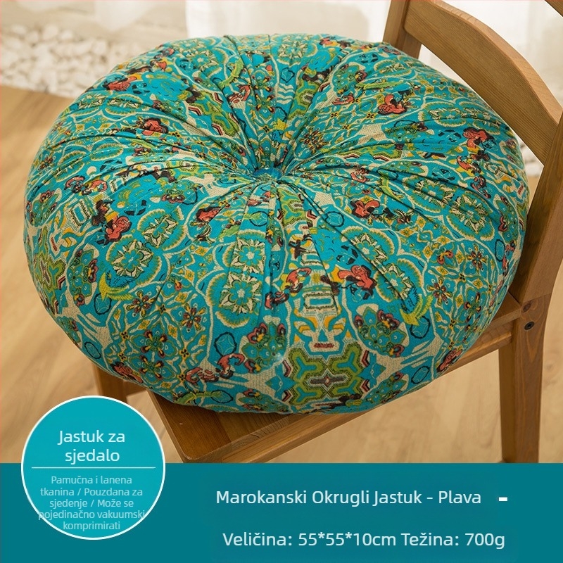 Amazon Lazy Floor Futon Pamučna i lanena tkanina Tatami prostirka Veliki okrugli jastuk Zadebljani kvadratni jastuk za stolicu