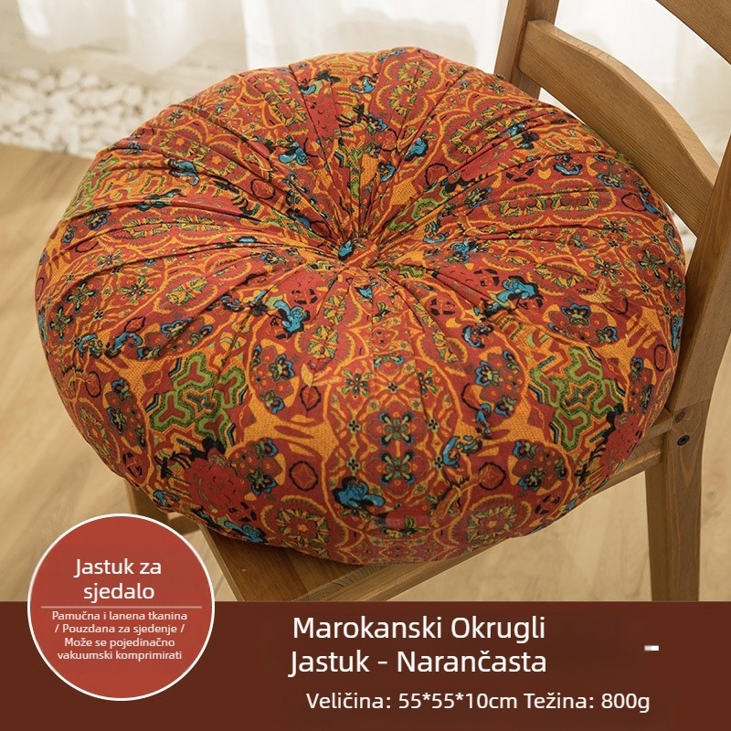 Amazon Lazy Floor Futon Pamučna i lanena tkanina Tatami prostirka Veliki okrugli jastuk Zadebljani kvadratni jastuk za stolicu