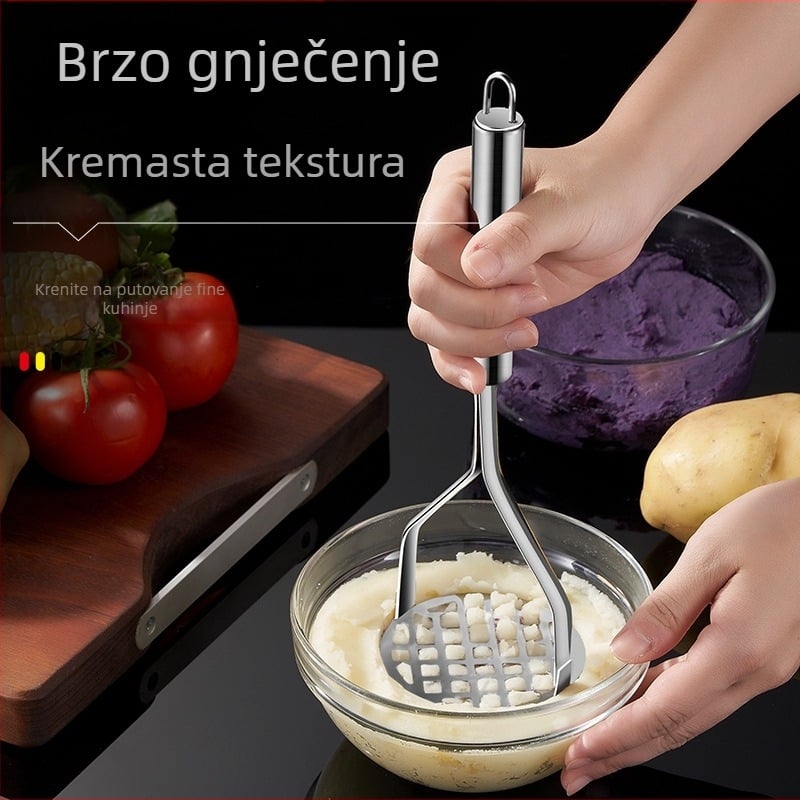 Kuhinjska gnječilica za krumpir od nehrđajućeg čelika, kućanska preša za krumpir, ručna gnječilica za krumpir, alat za dodatak dječjoj hrani