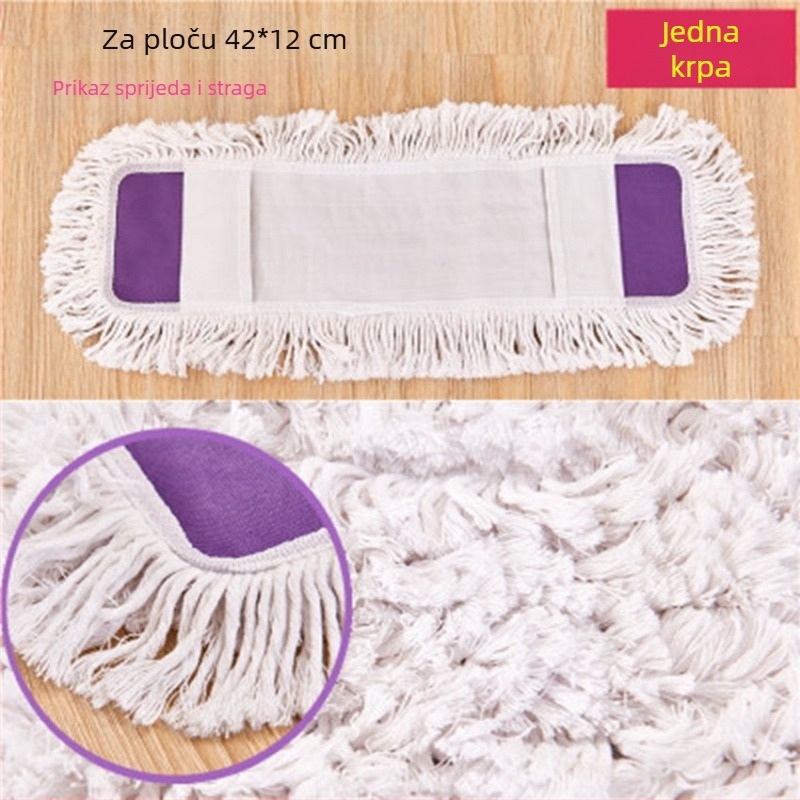 Zamjenska krpa za mop s ravnom krpom, navlaka za mop od 65 cm, pamučni konac, upija prašinu, glava za guranje, lijena glava krpe za mop
