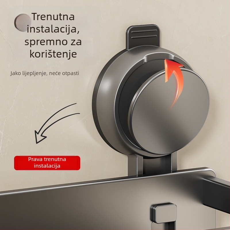 Stalak za odlaganje vakuumske čaše za WC školjku, kupaonski WC ručnici, gel za tuširanje, šampon, stalak za odlaganje kozmetike, bez bušilice