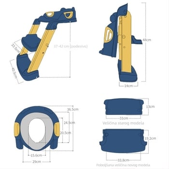 Dječje WC sjedalo, stepenice, ljestve za dječake i djevojčice, sklopivi okvir, WC sjedalo za bebe, pisoar