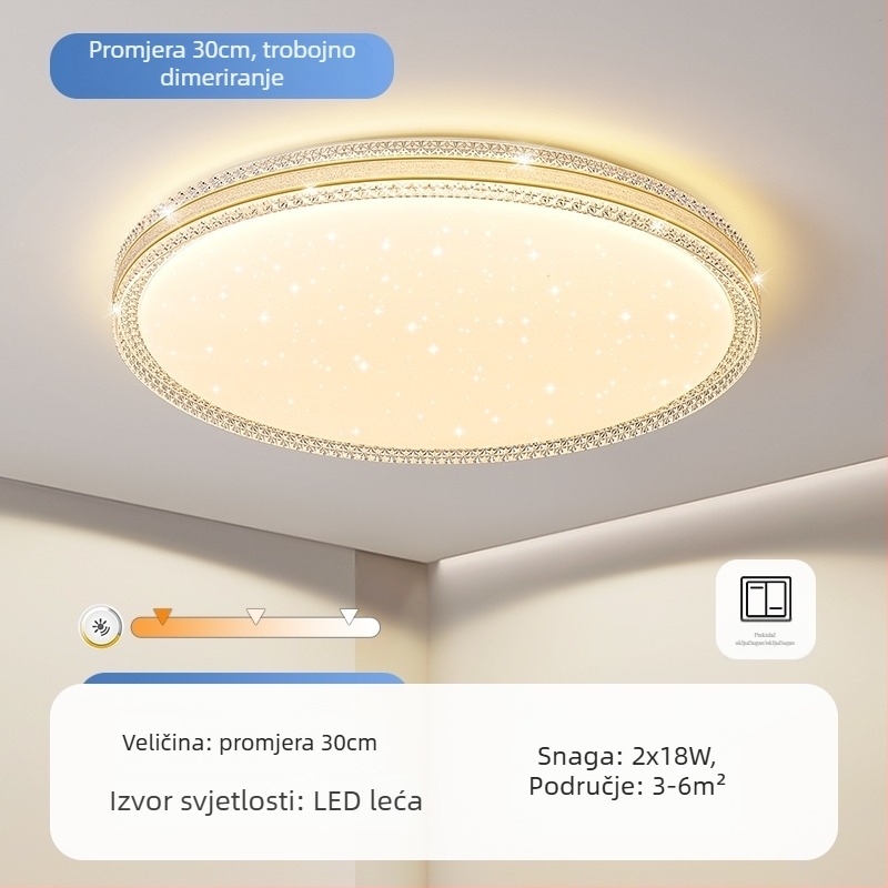 LED stropna lampa za glavnu spavaću sobu, jednostavna moderna lampa za dnevni boravak, okrugla soba, radna soba, balkon, prolaz, nova lampa