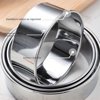 Kalup od čeličnog prstena Bobo okrugli kalup kalup za torte prstenovi za tijesto puni set pečenih prstenova za mousse od knedli Sikang kalup