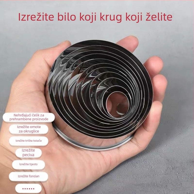 Kalup od čeličnog prstena Bobo okrugli kalup kalup za torte prstenovi za tijesto puni set pečenih prstenova za mousse od knedli Sikang kalup