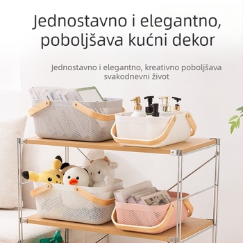 Prijenosna košara za pohranu u odgovarajućoj cijeni, kućanska košara za pohranu u kuhinji, plava košara za povrće i voće u japanskom stilu, plava košara za pohranu u kupaonici