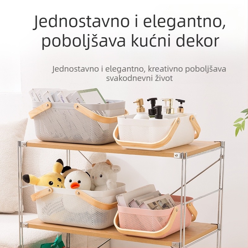 Prijenosna košara za pohranu u odgovarajućoj cijeni, kućanska košara za pohranu u kuhinji, plava košara za povrće i voće u japanskom stilu, plava košara za pohranu u kupaonici
