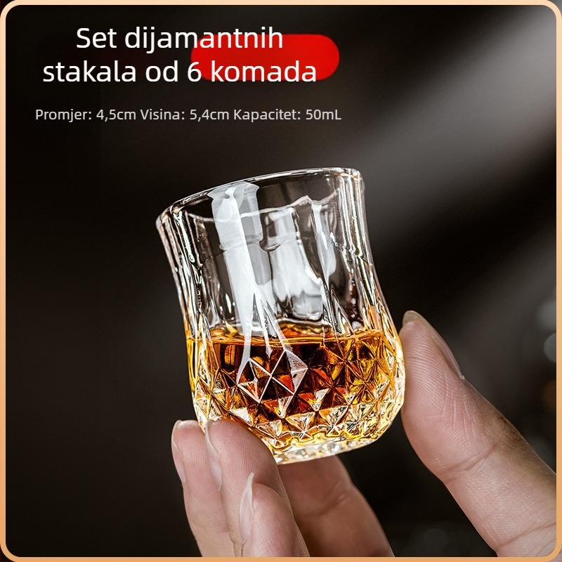 Odjeljenje za čaše za bijelo vino Home Light Luxury 50 ml Jedna ili dvije dijamantne male čaše za vino Jedna šalica Jedna Dvije čaše Odjeljenje za čaše za vino