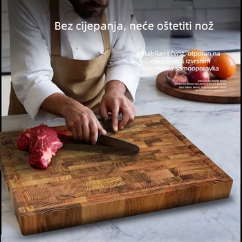 Tvornička veleprodaja prevelike debele daske za rezanje od tikovine s odvodom za kuhinjsku dasku za rezanje