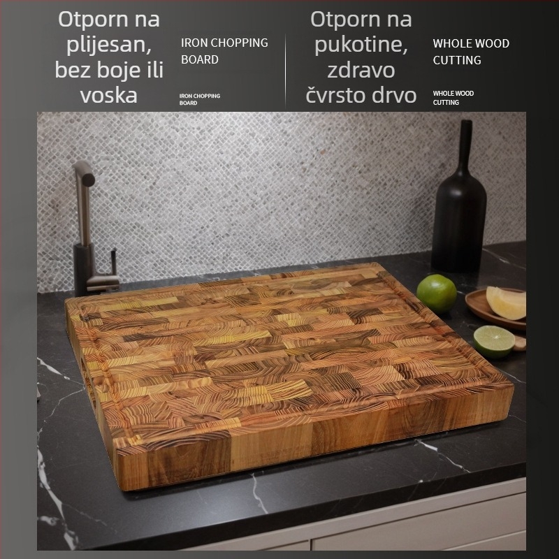 Tvornička veleprodaja prevelike debele daske za rezanje od tikovine s odvodom za kuhinjsku dasku za rezanje