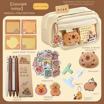 Nova Capibala pernica za djevojčice, osnovnoškolce, visokokvalitetna, preklopna pernica velikog kapaciteta za dječake