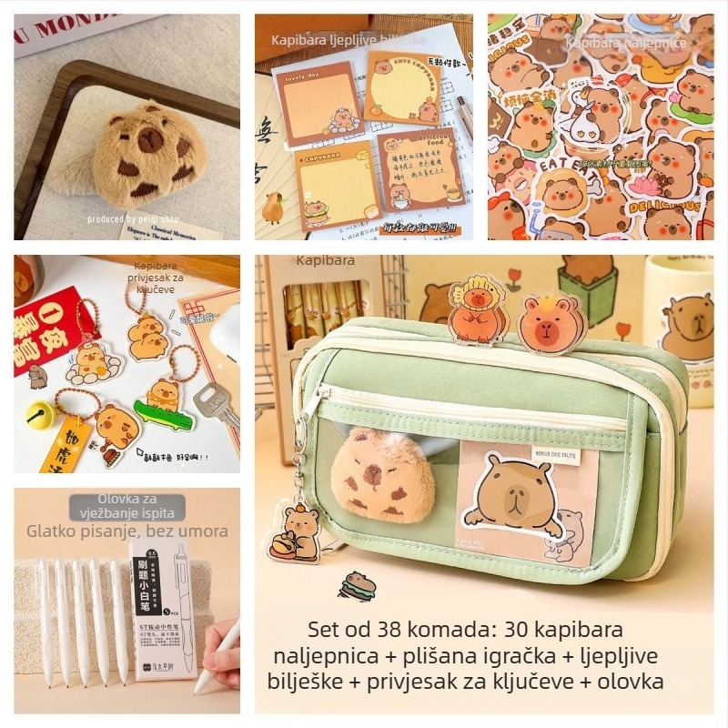 Nova Capibala pernica za djevojčice, osnovnoškolce, visokokvalitetna, preklopna pernica velikog kapaciteta za dječake